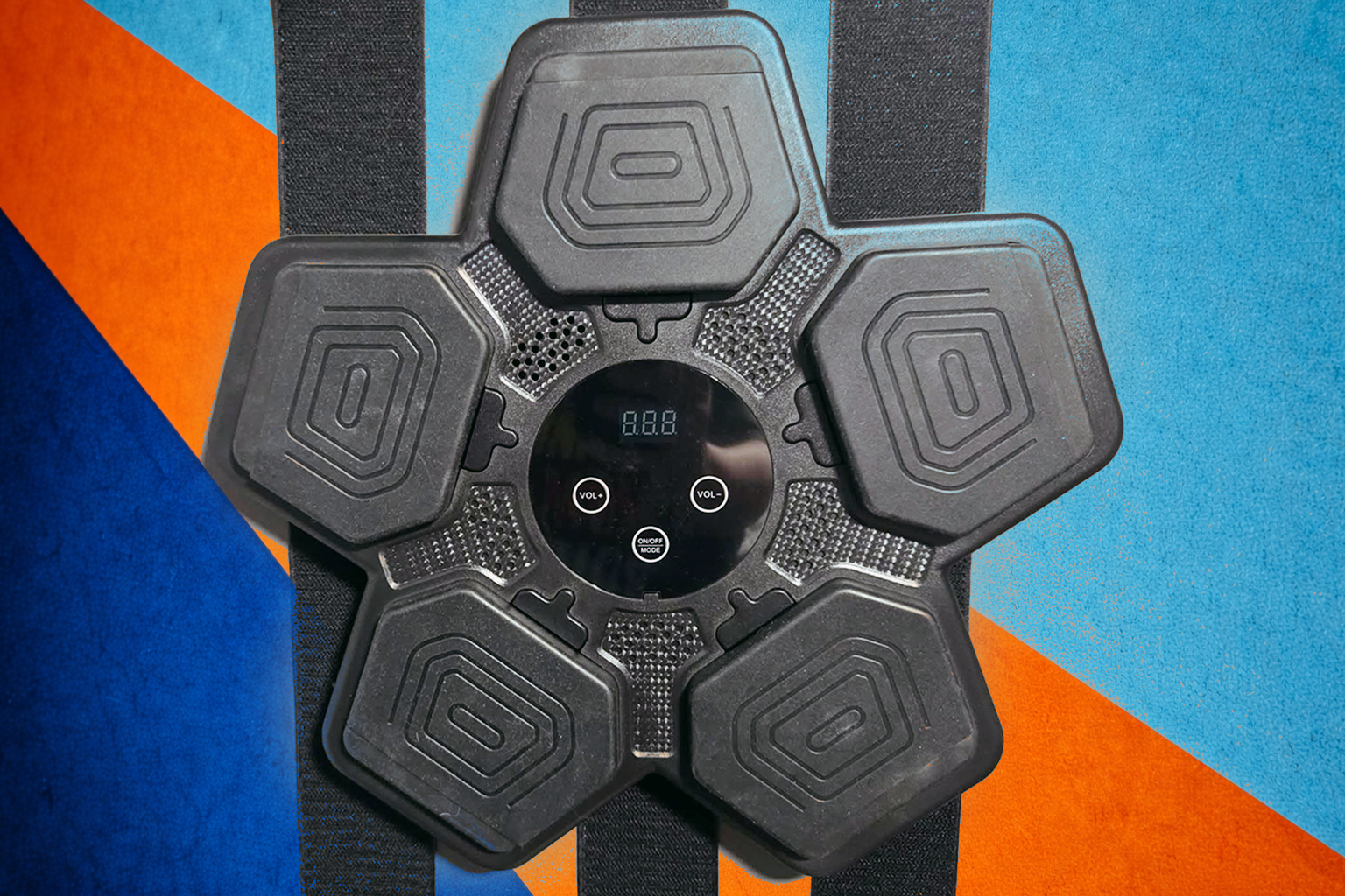 Music boxing machine in a home setup for reflex training and VR-free workouts